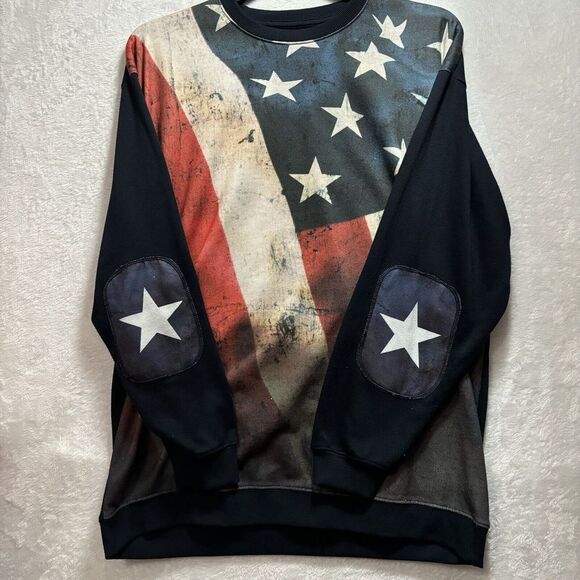 Galaxy by Harvic American Flag Slyline shirt Mens L - Picture 3 of 6